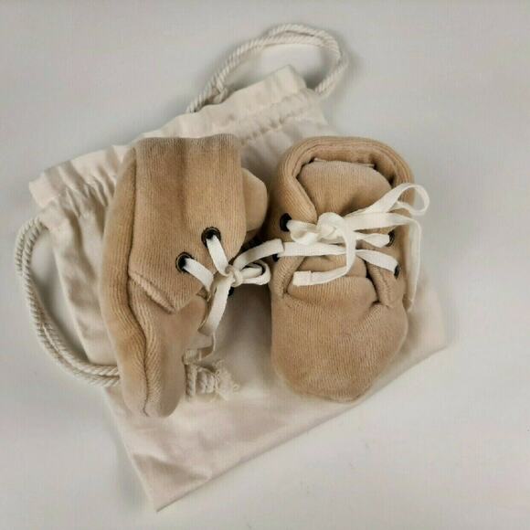Kidwild Tan Velour Baby Booties - Picture 2 of 7